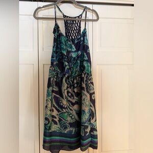 Blue and Green Patterned Dress